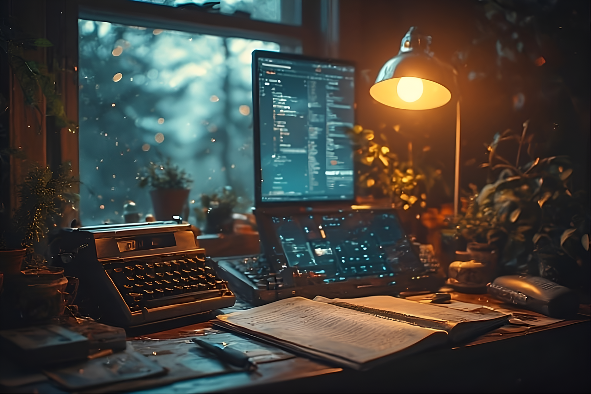 Warm desk setup